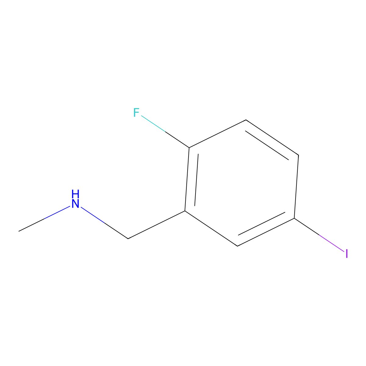 [(2-Fluoro-5-iodophenyl)methyl](methyl)amine molecular structure, CAS 1199776-18-5