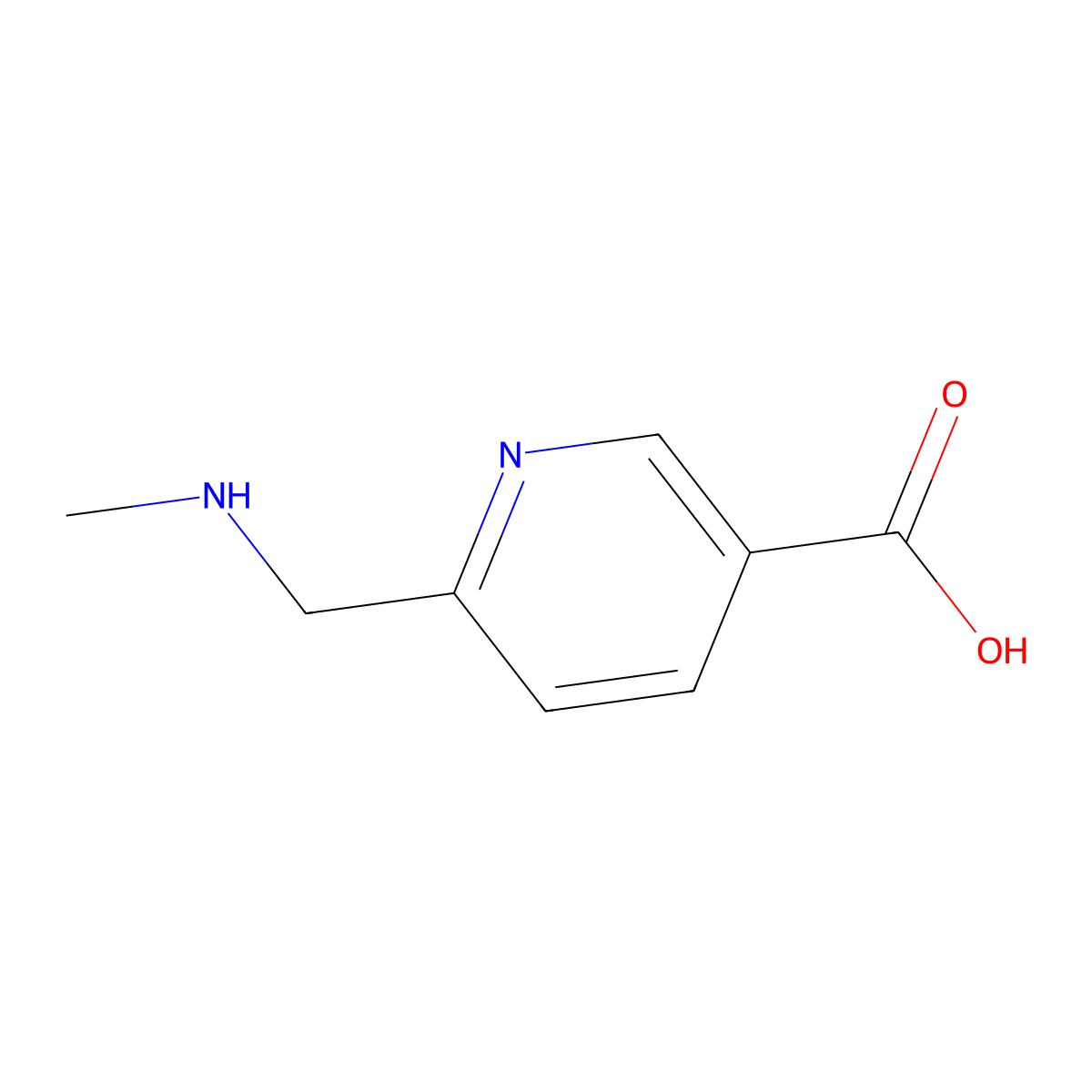 6-[(Methylamino)methyl]pyridine-3-carboxylic acid molecular structure, CAS 1199776-84-5
