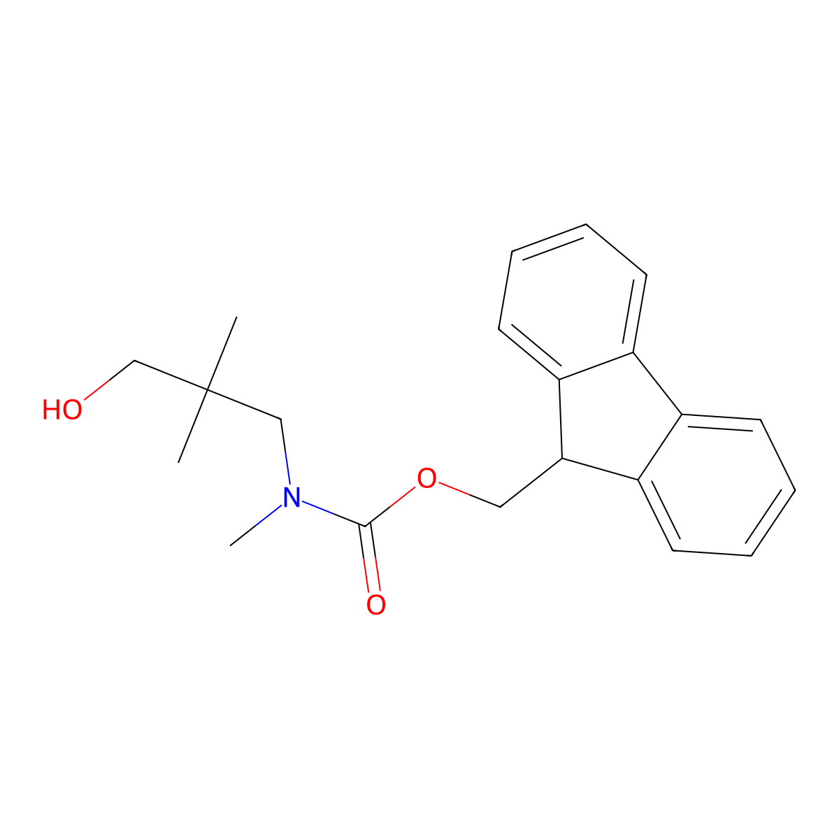 (9H-fluoren-9-yl)methyl N-(3-hydroxy-2,2-dimethylpropyl)-N-methylcarbamate molecular structure, CAS 1199777-89-3