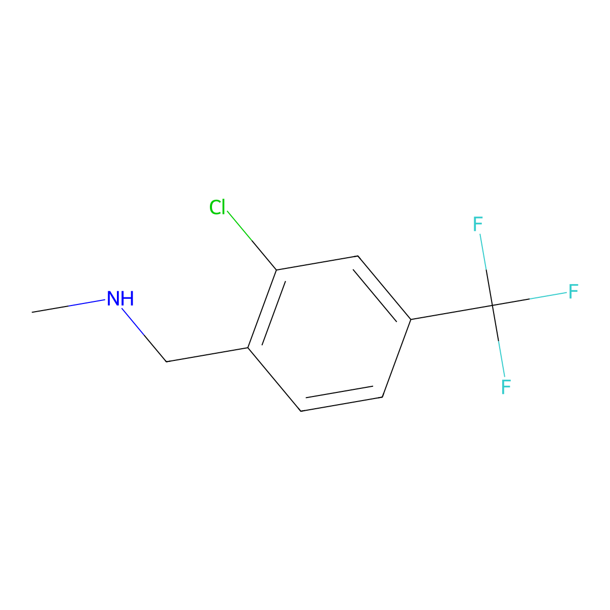 (2-Chloro-4-trifluoromethyl-benzyl)-methyl-amine molecular structure, CAS 1199778-12-5