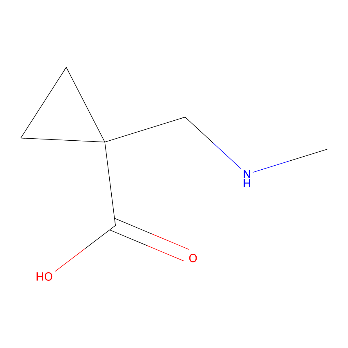 1-[(methylamino)methyl]Cyclopropanecarboxylic acid molecular structure, CAS 1199778-60-3