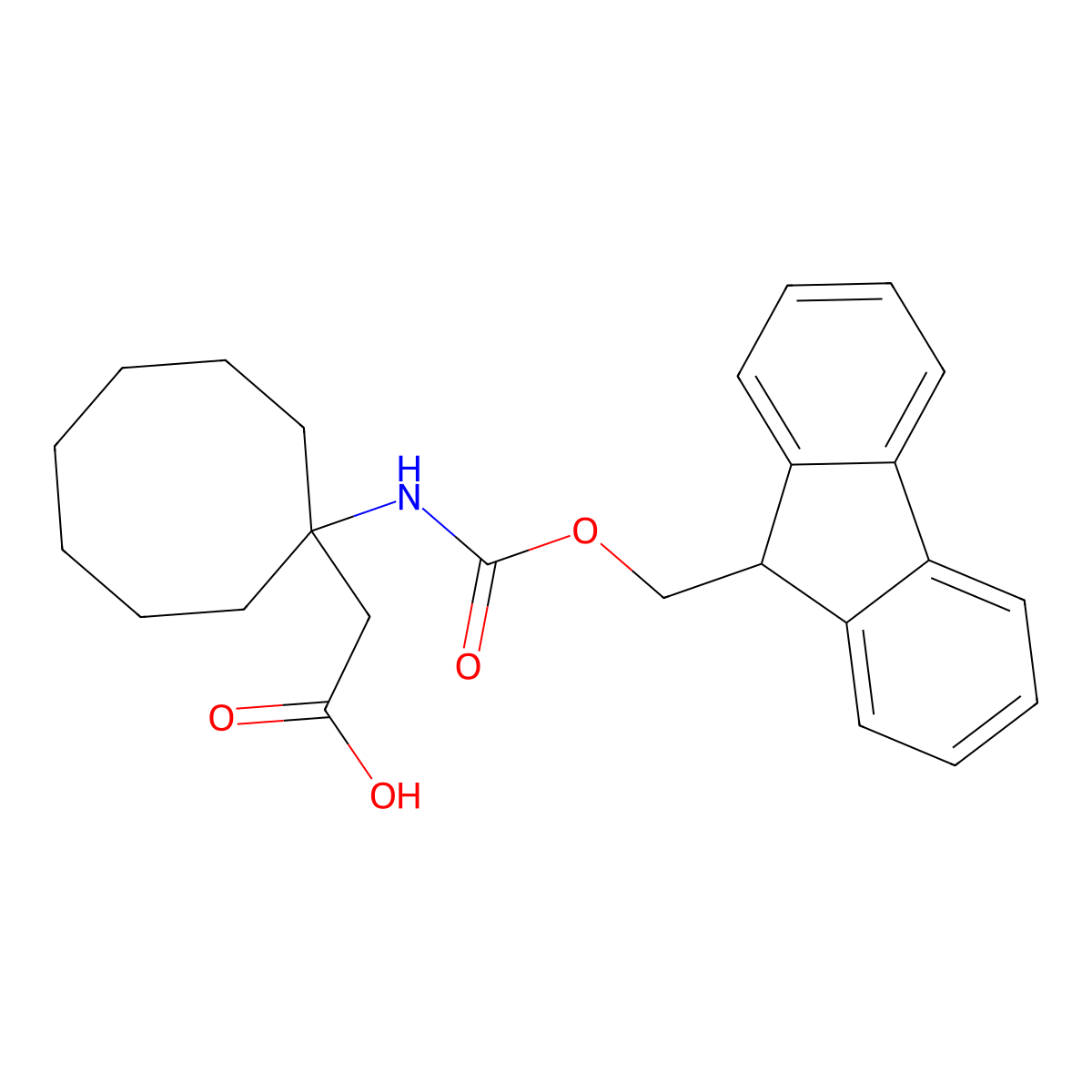 N-Fmoc-2-(1-aminocyclooctyl)acetic acid molecular structure, CAS 1199778-98-7