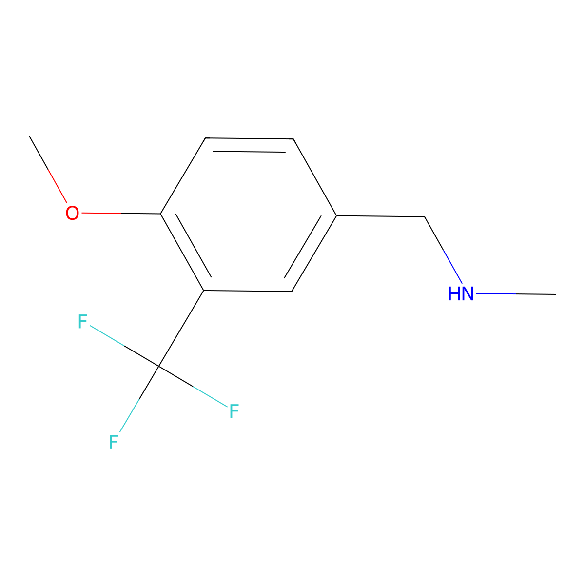 1-(4-Methoxy-3-(trifluoromethyl)phenyl)-N-methylmethanamine molecular structure, CAS 1199779-29-7