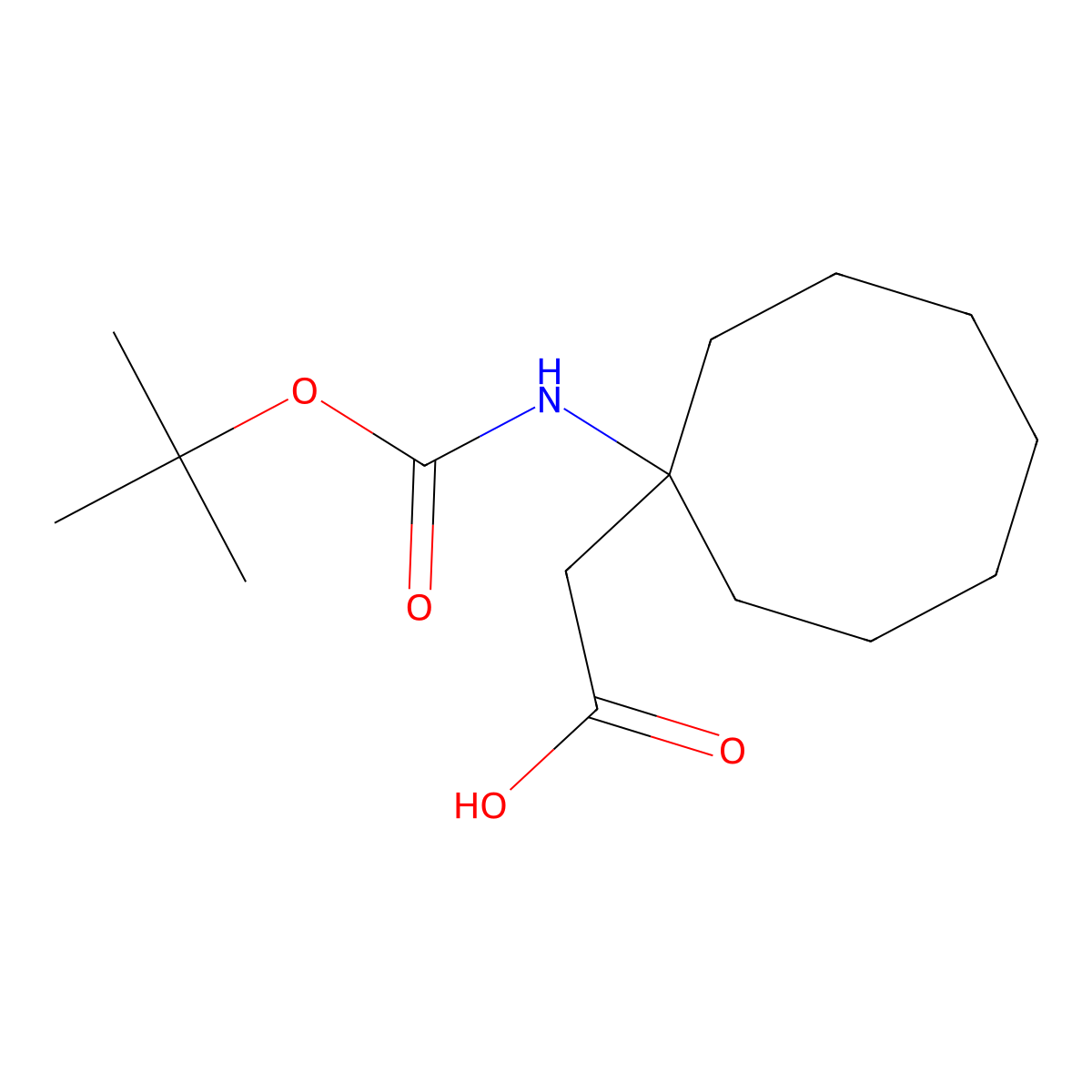 N-Boc-2-(1-amino]cyclooctyl)acetic acid molecular structure, CAS 1199779-45-7