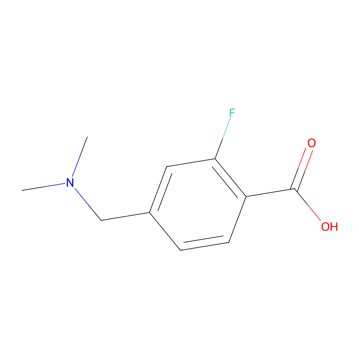 4-[(Dimethylamino)methyl]-2-fluorobenzoic acid molecular structure, CAS 1199779-70-8