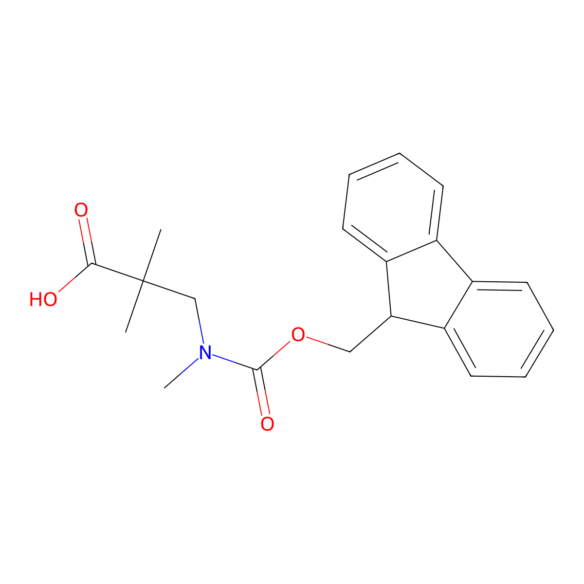 3-({[(9H-fluoren-9-yl)methoxy]carbonyl}(methyl)amino)-2,2-dimethylpropanoic acid molecular structure, CAS 1199780-15-8