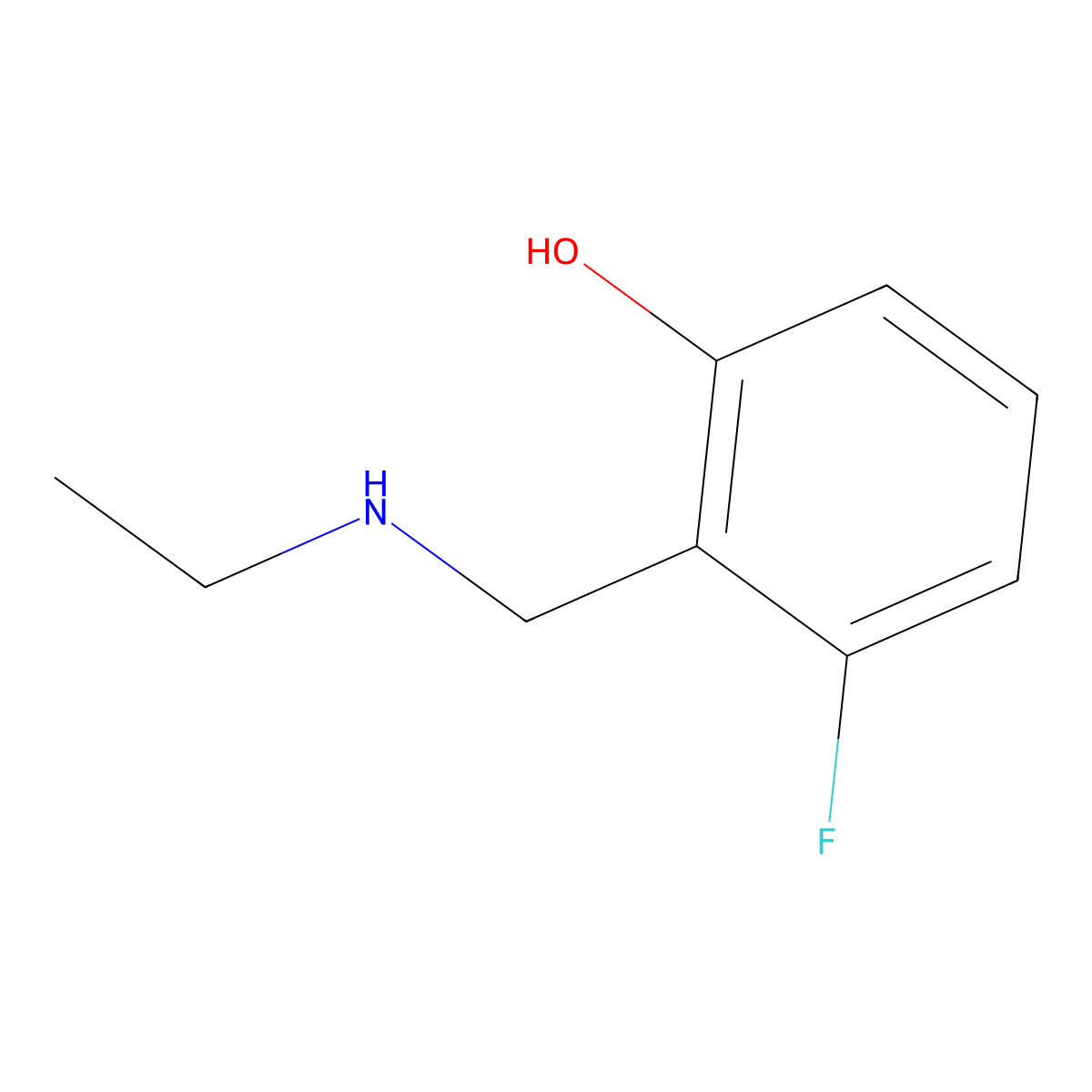 2-[(Ethylamino)methyl]-3-fluorophenol molecular structure, CAS 1199780-65-8