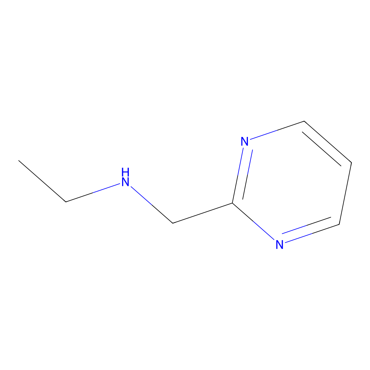 Ethyl[(pyrimidin-2-yl)methyl]amine molecular structure, CAS 1199780-89-6