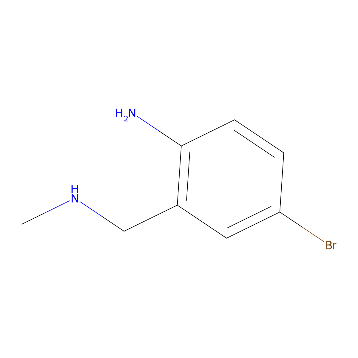 4-Bromo-2-[(methylamino)methyl]aniline molecular structure, CAS 1199781-39-9