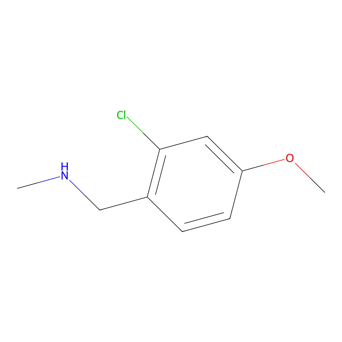 1-(2-chloro-4-methoxyphenyl)-N-methylmethanamine molecular structure, CAS 1199782-65-4