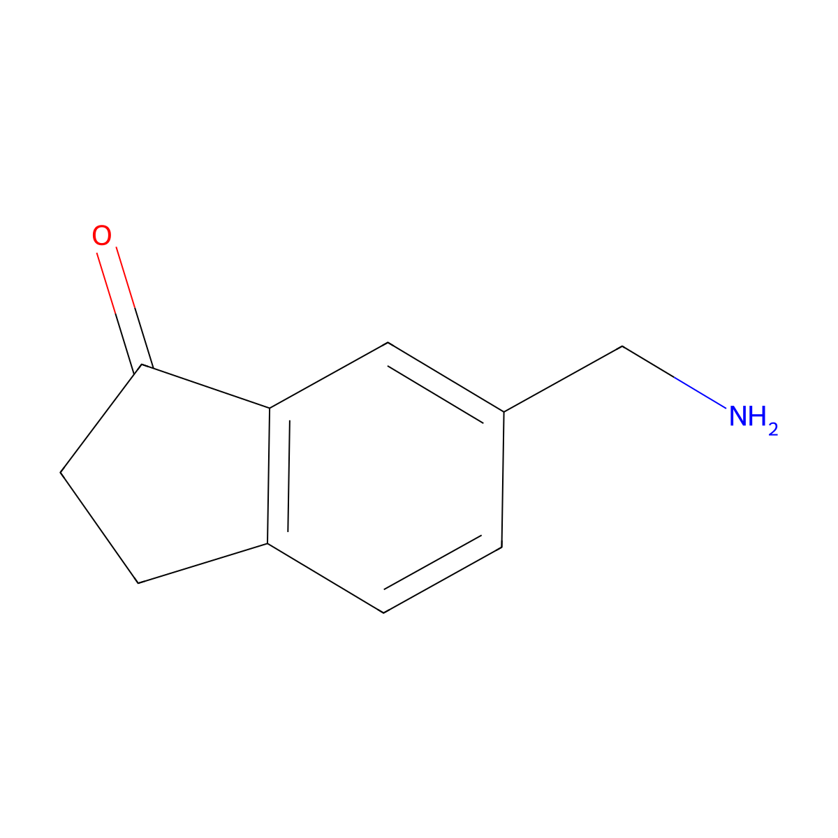 6-(aminomethyl)-2,3-dihydro-1H-inden-1-one molecular structure, CAS 1199782-73-4