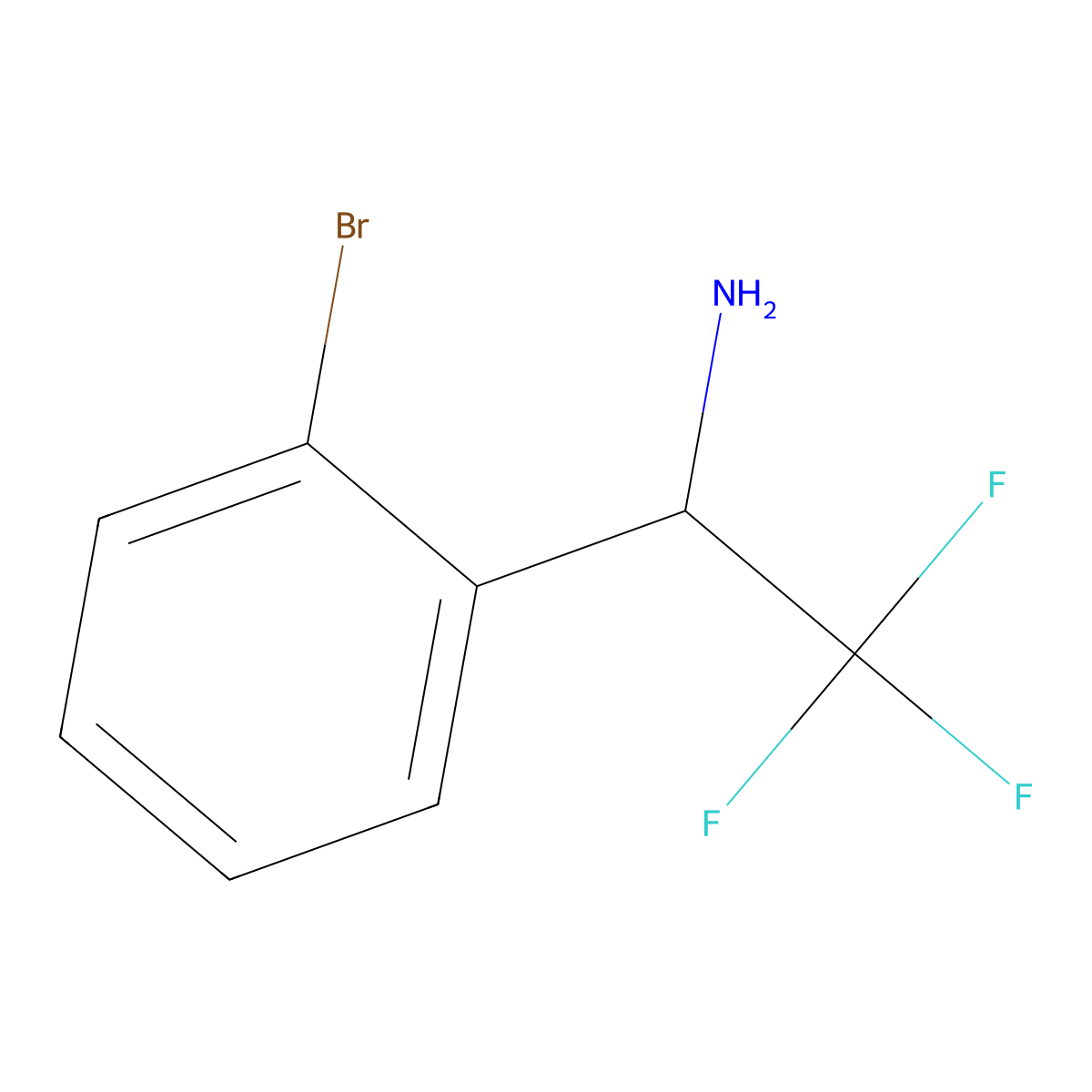 1-(2-Bromophenyl)-2,2,2-trifluoroethanamine molecular structure, CAS 1199782-84-7