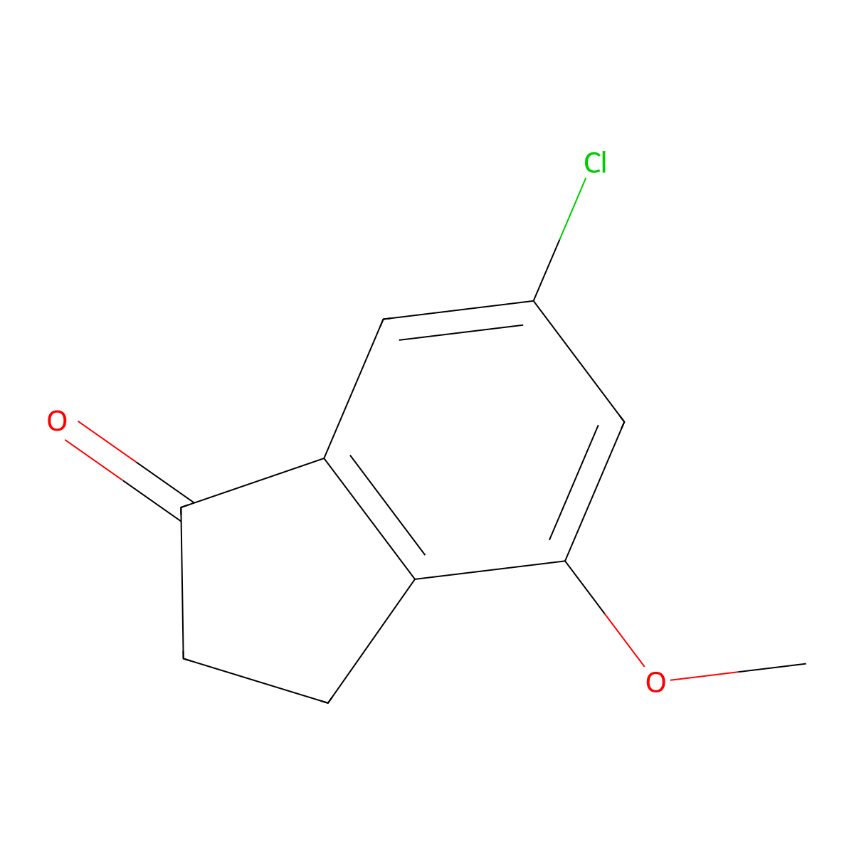 6-Chloro-4-methoxy-2,3-dihydro-1H-inden-1-one molecular structure, CAS 1199782-89-2
