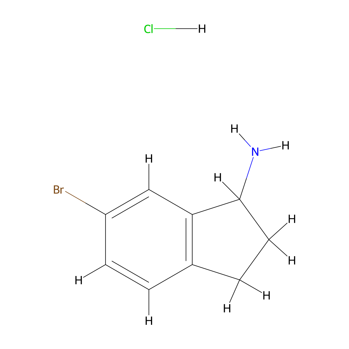 6-Bromo-2,3-dihydro-1H-inden-1-amine hydrochloride molecular structure, CAS 1199782-92-7