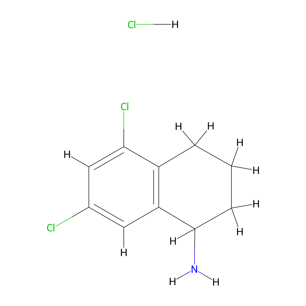 5,7-Dichloro-1,2,3,4-tetrahydronaphthalen-1-amine hydrochloride molecular structure, CAS 1199782-94-9