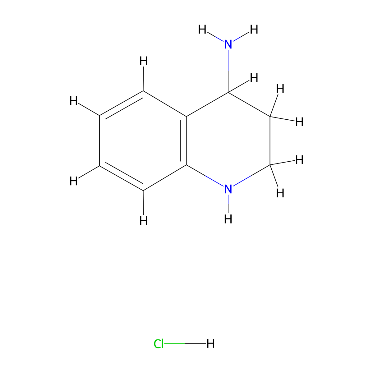 1,2,3,4-Tetrahydroquinolin-4-amine hydrochloride molecular structure, CAS 1199782-99-4