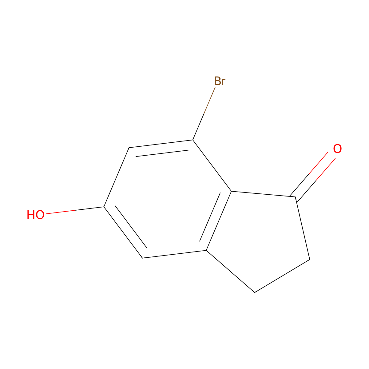 7-Bromo-5-hydroxy-2,3-dihydro-1H-inden-1-one molecular structure, CAS 1199783-02-2