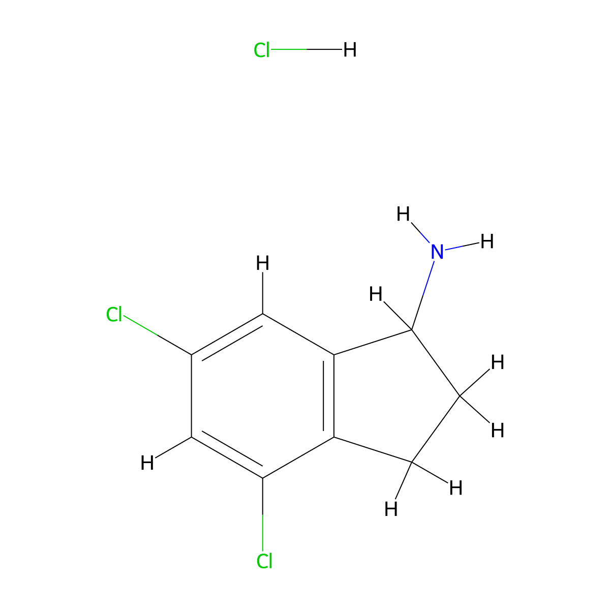 4,6-dichloro-2,3-dihydro-1H-inden-1-amine hydrochloride molecular structure, CAS 1199783-17-9