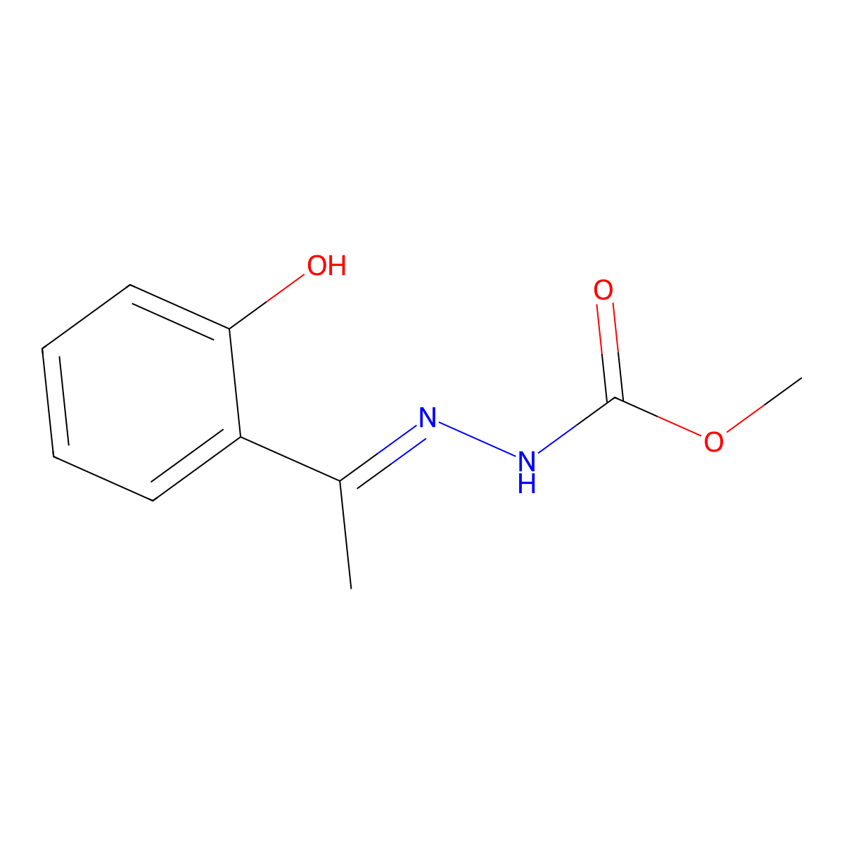 Methyl 2-[1-(2-hydroxyphenyl)ethylidene]-1-hydrazinecarboxylate molecular structure, CAS 1199787-75-1
