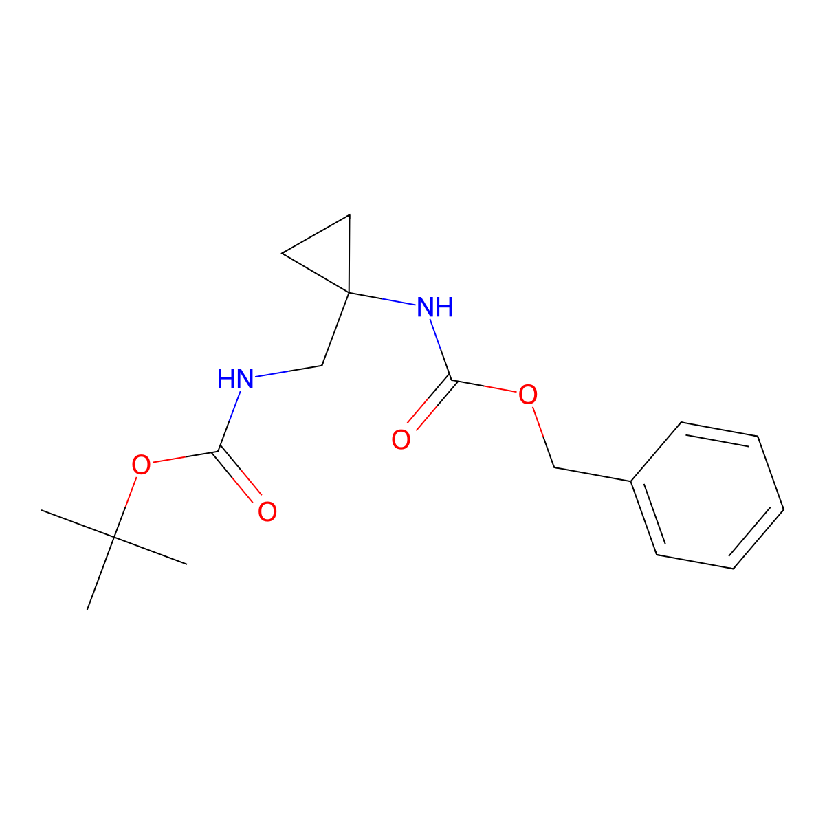 benzyl N-[1-({[(tert-butoxy)carbonyl]amino}methyl)cyclopropyl]carbamate molecular structure, CAS 1199792-80-7