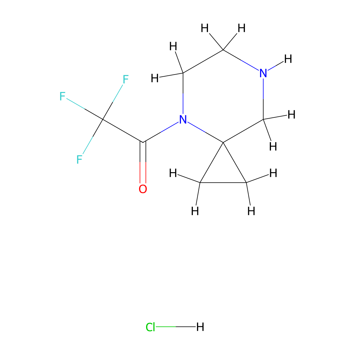 4-(Trifluoroacetyl)-4,7-diazaspiro[2.5]octane hydrochloride molecular structure, CAS 1199792-92-1