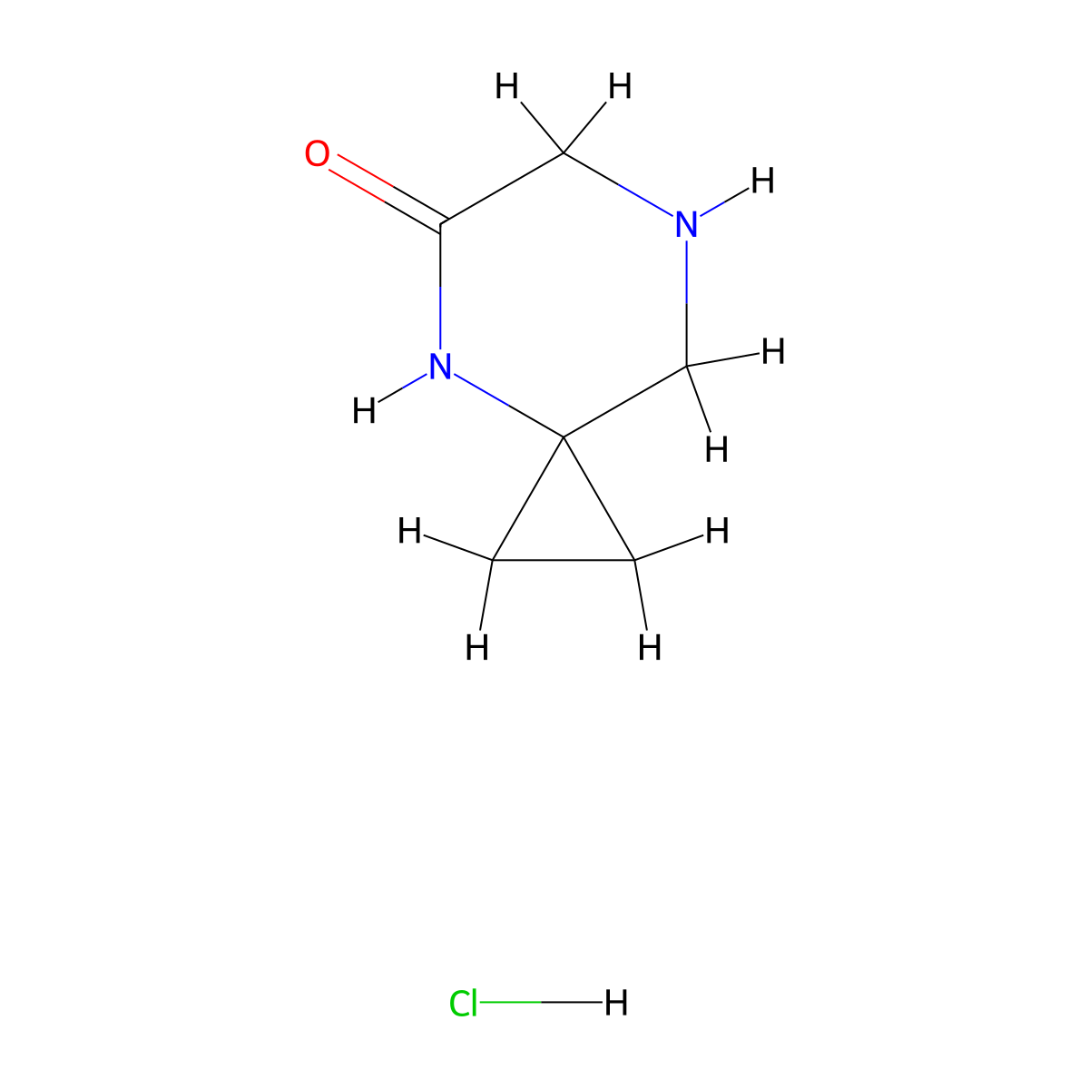4,7-Diazaspiro[2.5]octan-5-one hydrochloride molecular structure, CAS 1199794-52-9