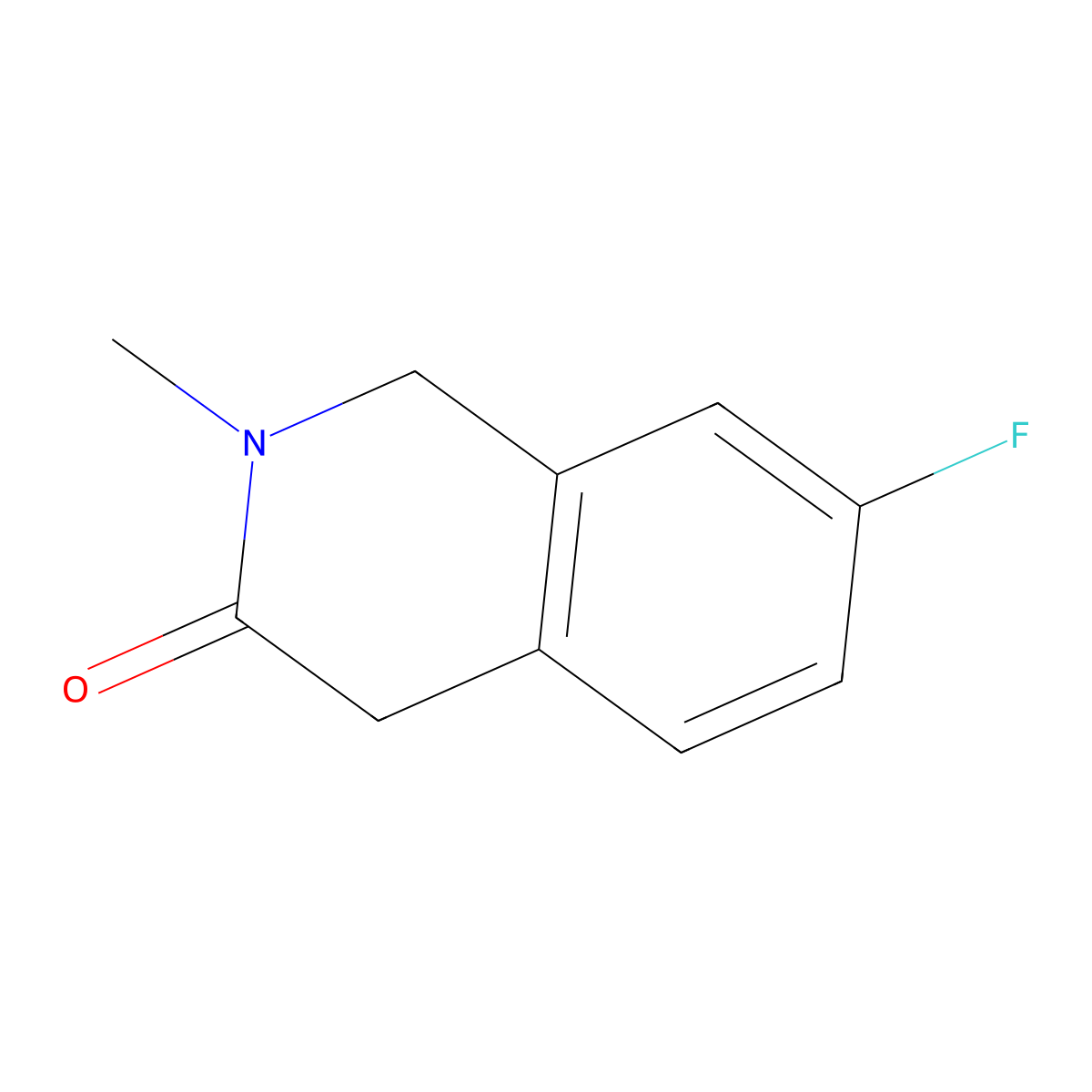 7-Fluoro-2-methyl-1,2,3,4-tetrahydroisoquinolin-3-one molecular structure, CAS 1199813-81-4