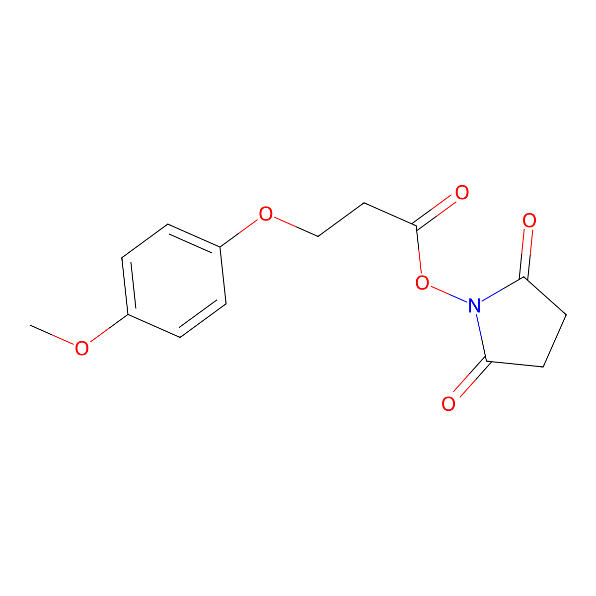 2,5-Dioxopyrrolidin-1-YL 3-(4-methoxyphenoxy)propanoate molecular structure, CAS 1199815-10-5