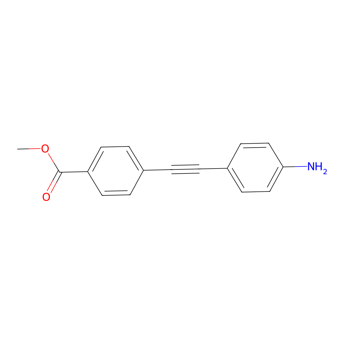 Methyl 4-[2-(4-aminophenyl)ethynyl]benzoate molecular structure, CAS 119984-87-1
