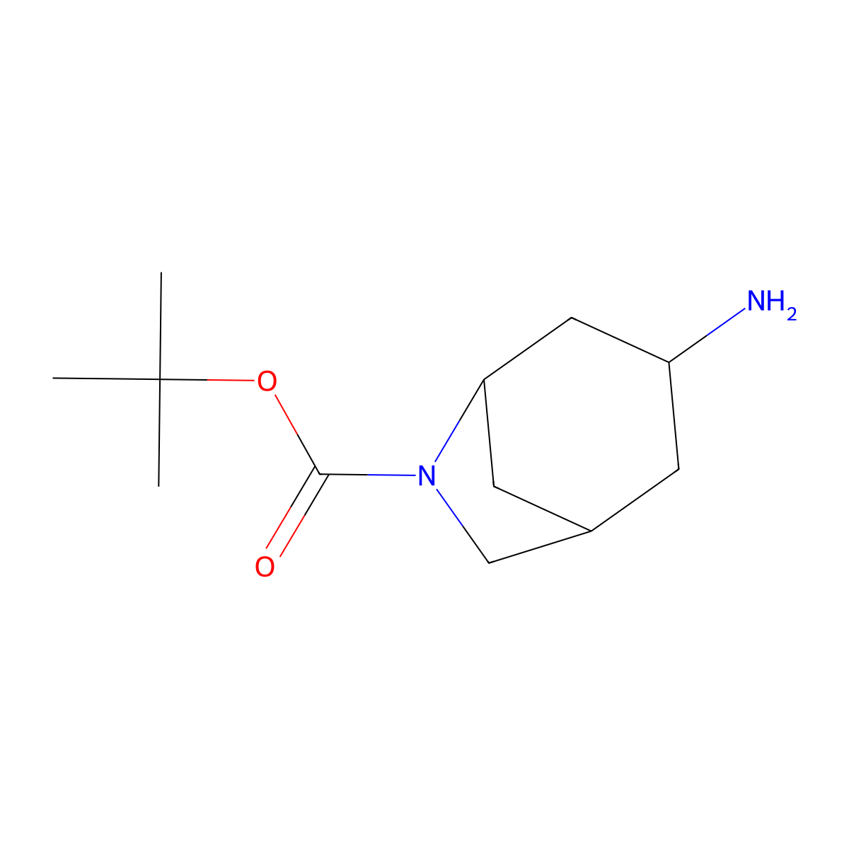 Tert-butyl 3-amino-6-azabicyclo(3.2.1)octane-6-carboxylate molecular structure, CAS 1199942-73-8