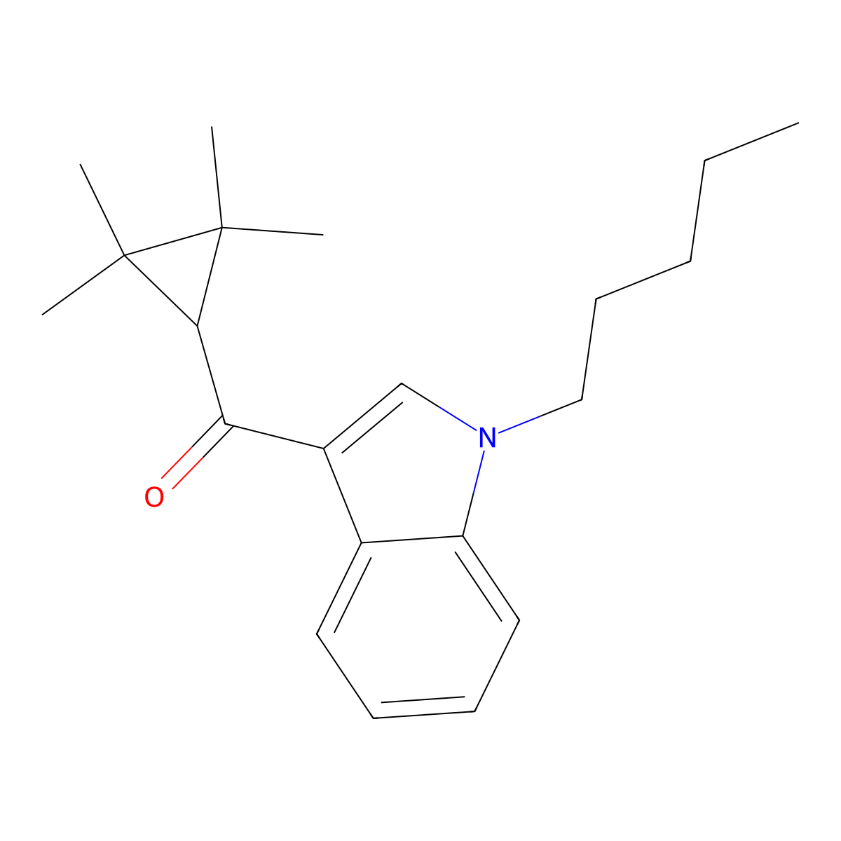 (1-pentyl-1H-indol-3-yl)(2,2,3,3-tetramethylcyclopropyl)methanone molecular structure, CAS 1199943-44-6