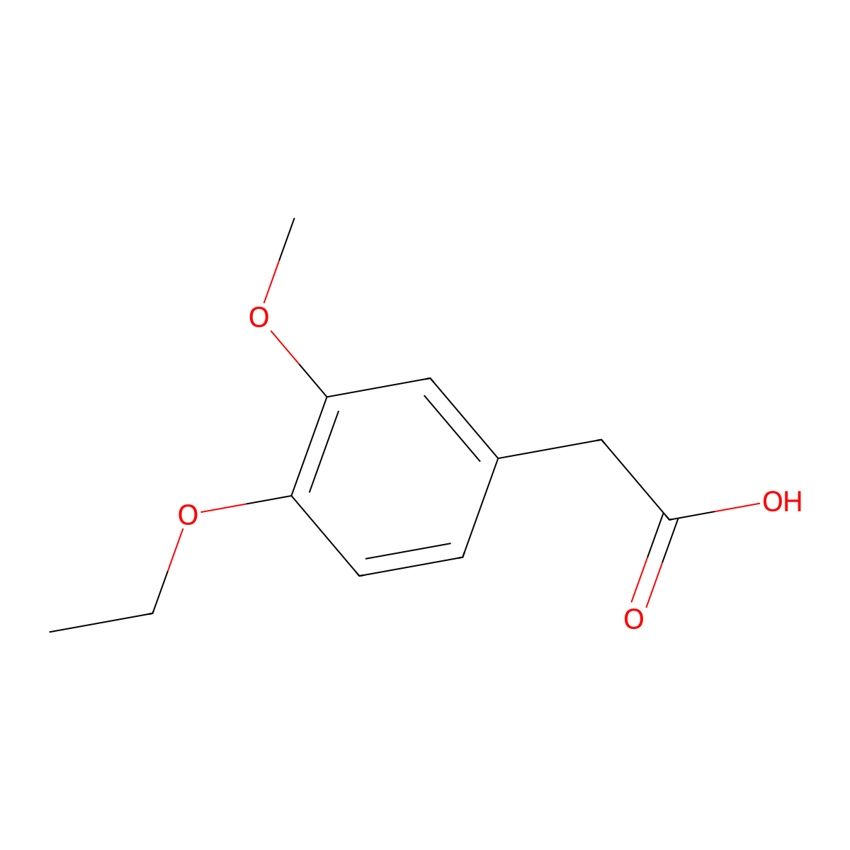 4-Ethoxy-3-methoxyphenylacetic acid molecular structure, CAS 120-13-8