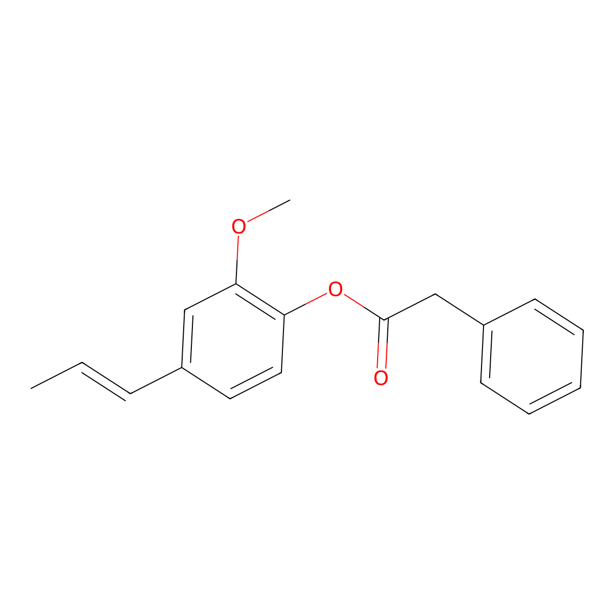 2-Methoxy-4-prop-1-enylphenyl phenylacetate molecular structure, CAS 120-24-1