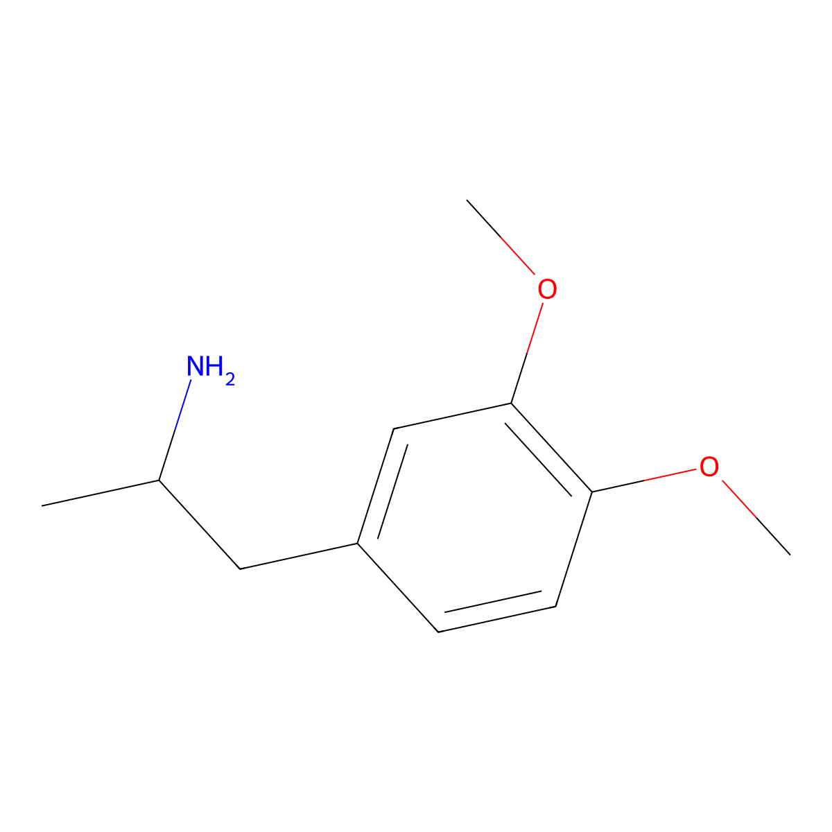 (+-)-3,4-Dimethoxyamphetamine molecular structure, CAS 120-26-3