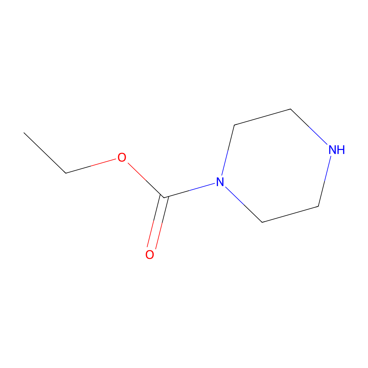 1-Piperazinecarboxylic acid, ethyl ester molecular structure, CAS 120-43-4