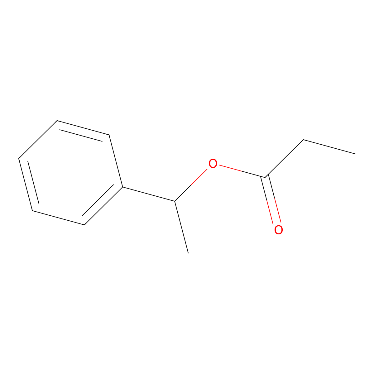 1-Phenylethyl propionate molecular structure, CAS 120-45-6