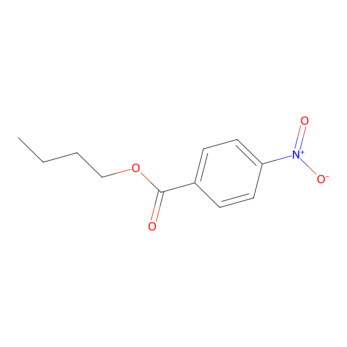 Butyl 4-nitrobenzoate molecular structure, CAS 120-48-9