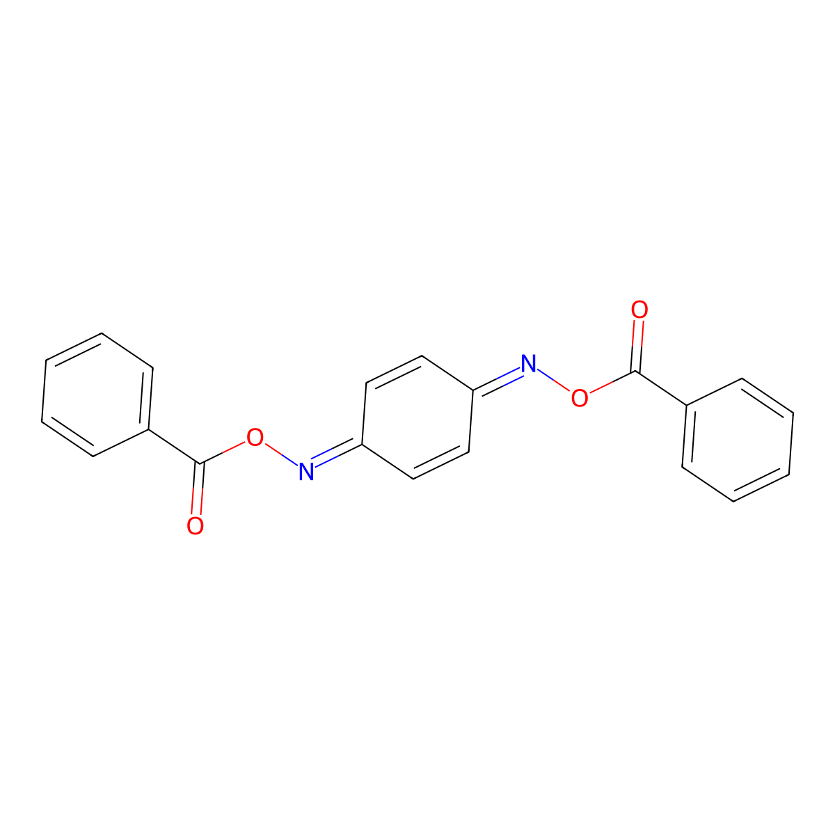 2,5-Cyclohexadiene-1,4-dione, 1,4-bis(O-benzoyloxime) molecular structure, CAS 120-52-5