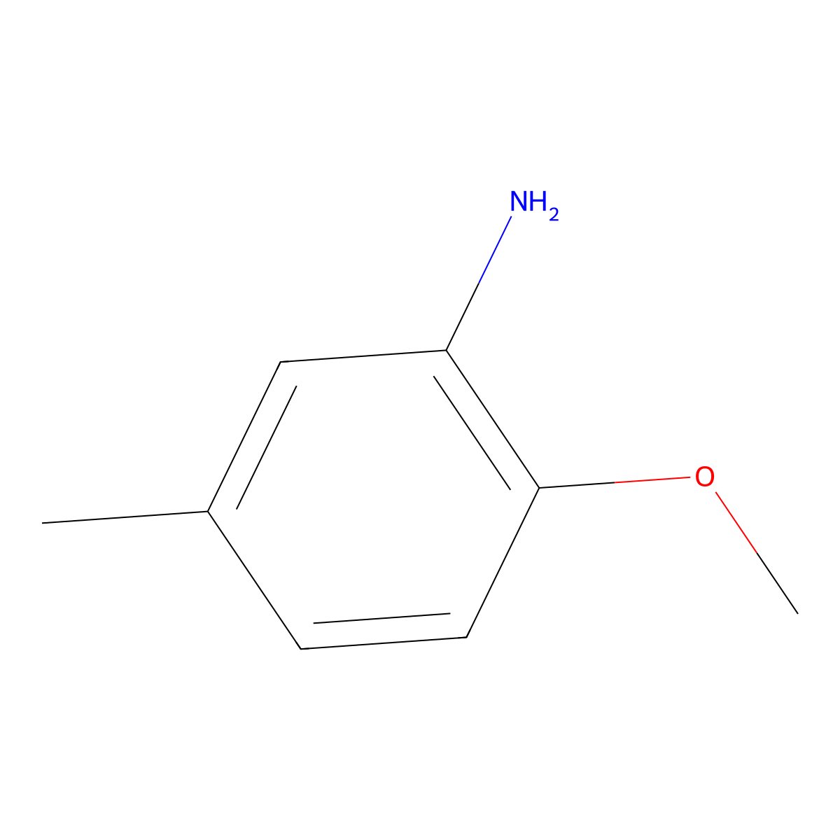 2-Methoxy-5-Methylaniline molecular structure, CAS 120-71-8