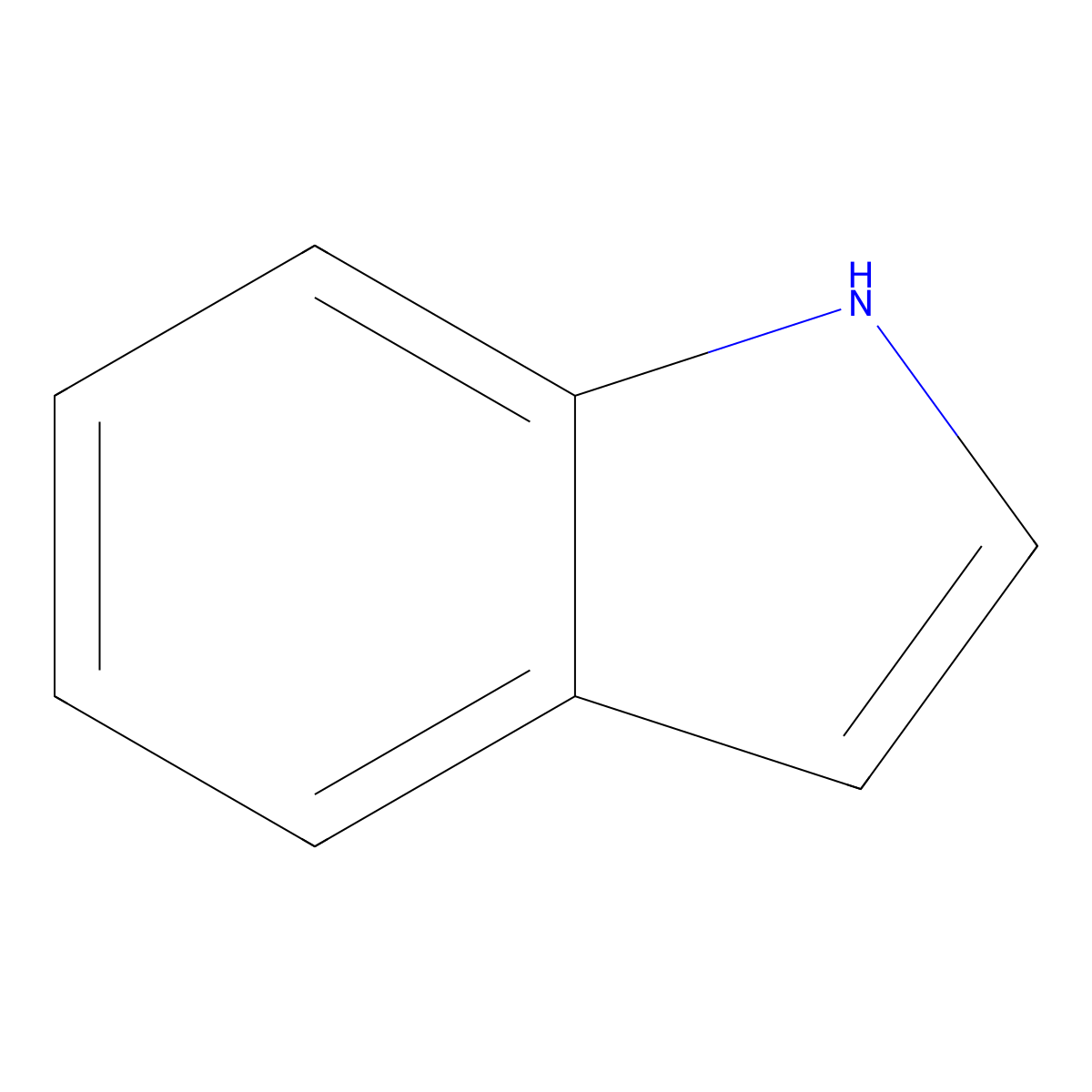Indole molecular structure, CAS 120-72-9