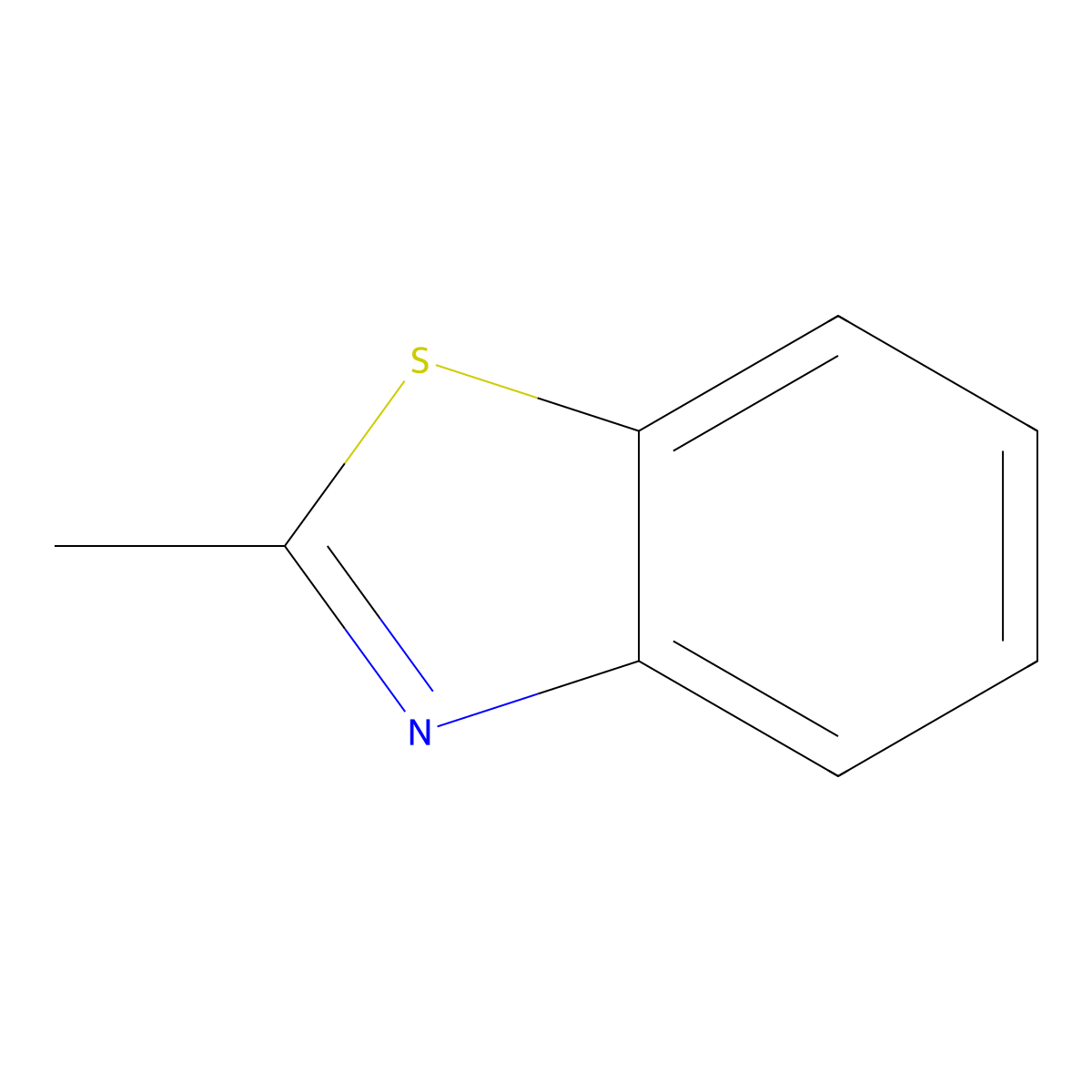 2-Methylbenzothiazole molecular structure, CAS 120-75-2