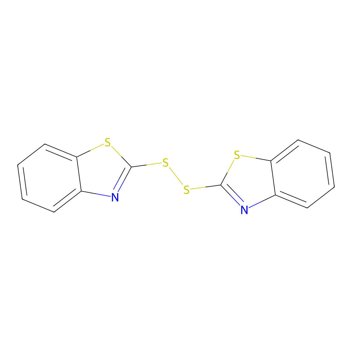 Accelerator DM molecular structure, CAS 120-78-5