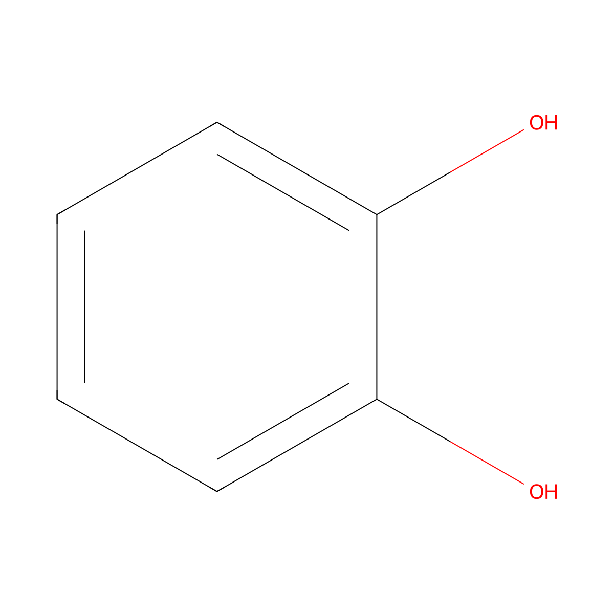 Catechol molecular structure, CAS 120-80-9