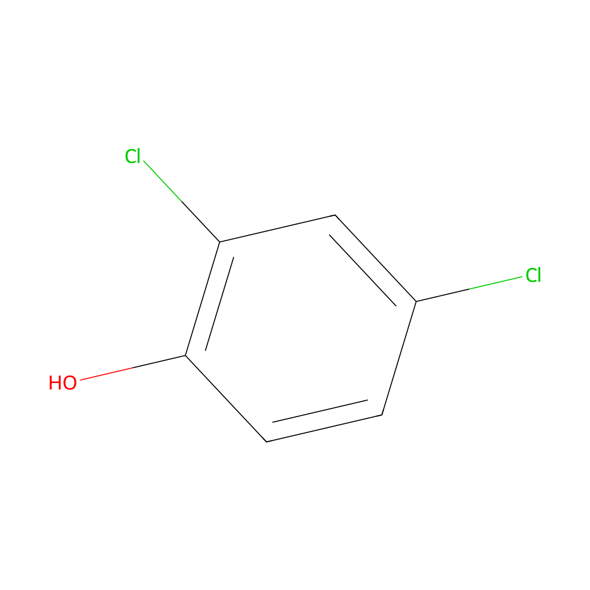 2,4-Dichlorophenol molecular structure, CAS 120-83-2