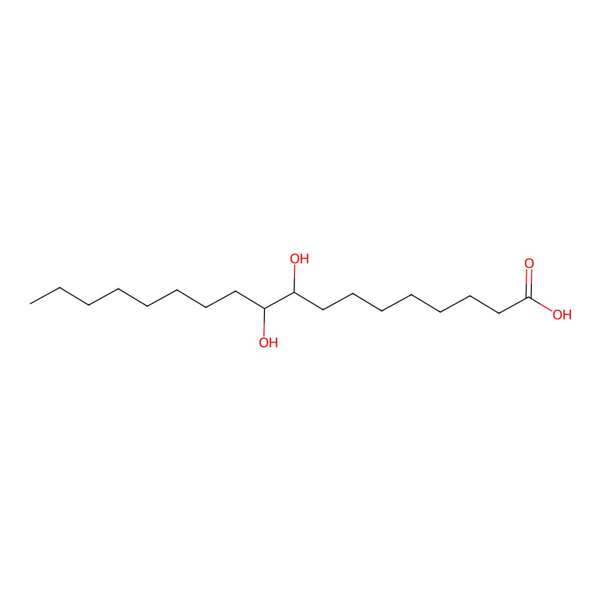 9,10-Dihydroxystearic acid molecular structure, CAS 120-87-6