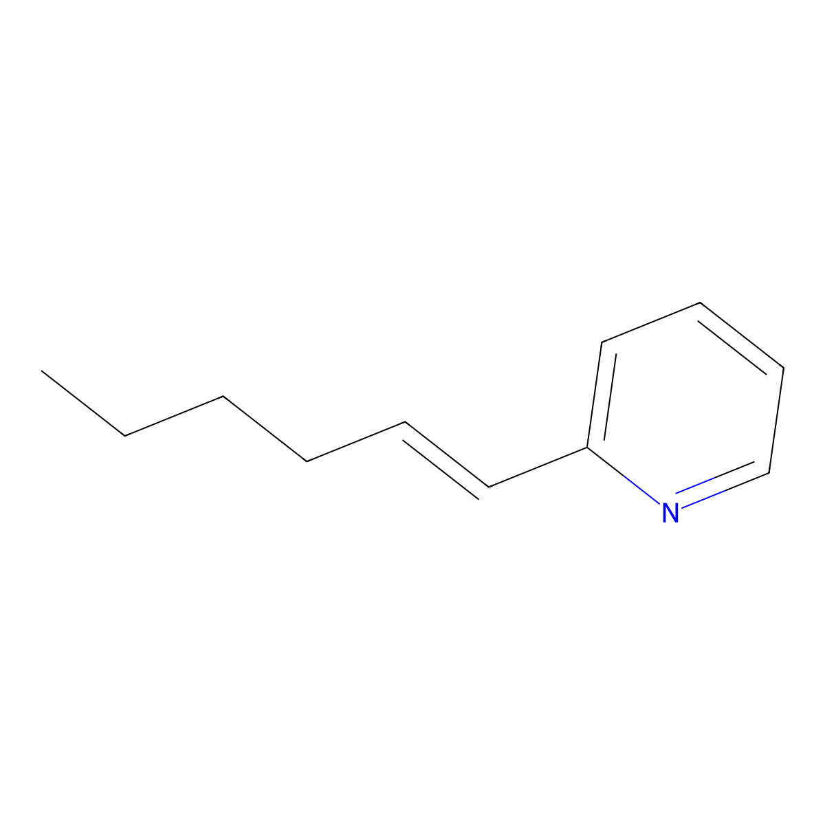 2-(Hex-1-en-1-yl)pyridine molecular structure, CAS 1200-01-7