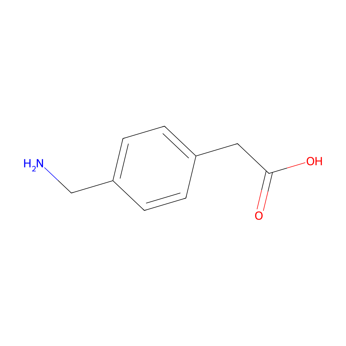 4-Aminomethylphenylacetic acid molecular structure, CAS 1200-05-1