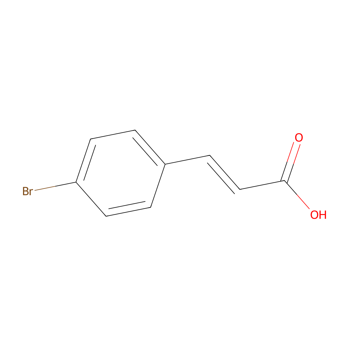 (2E)-3-(4-bromophenyl)prop-2-enoic acid molecular structure, CAS 1200-07-3