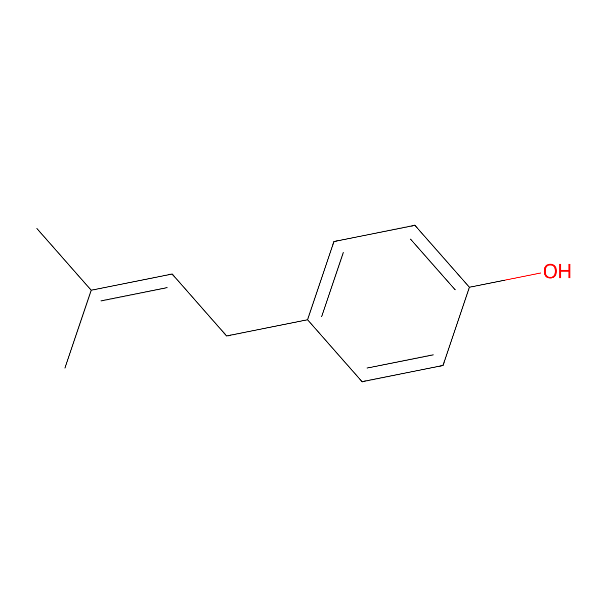 4-(3-Methylbut-2-enyl)phenol molecular structure, CAS 1200-09-5