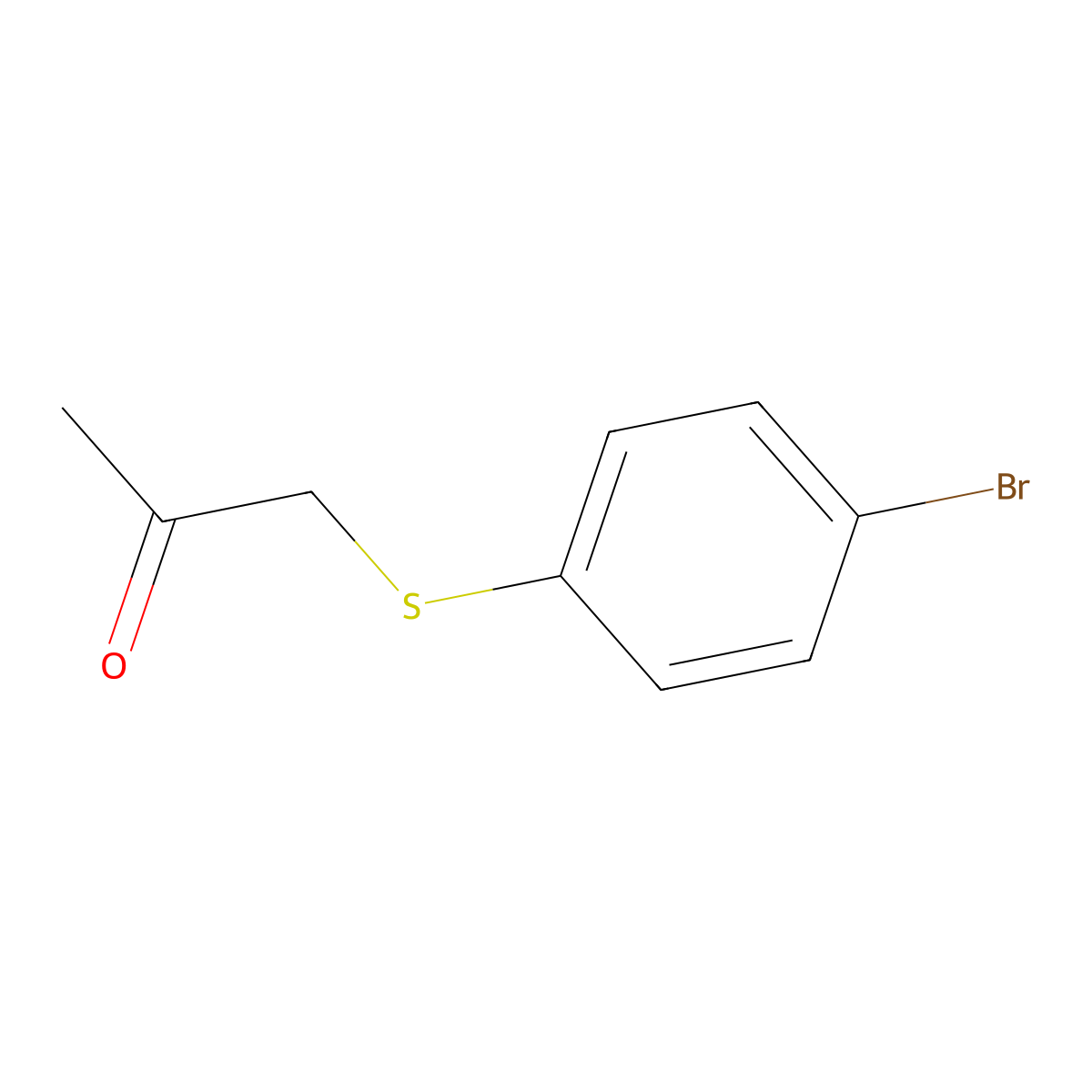 1-((4-Bromophenyl)thio)propan-2-one molecular structure, CAS 1200-12-0